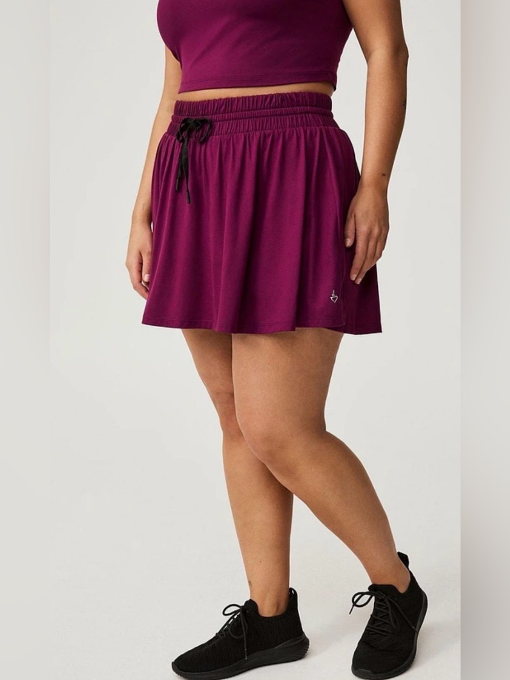 torrid Plum Drawstring Skort with Black Tie